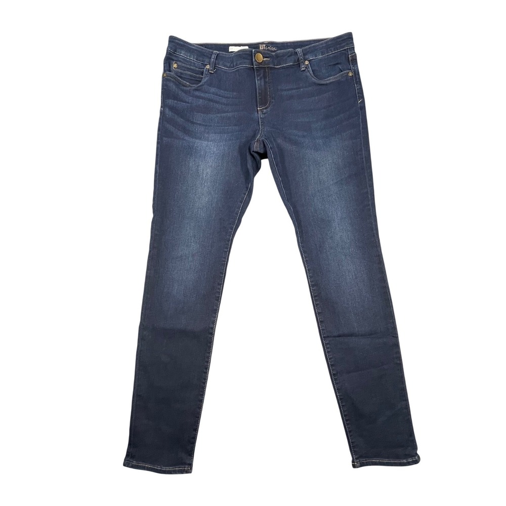 KUT from the Kloth Blue Mia Toothpick Skinny Jeans Women Size 16